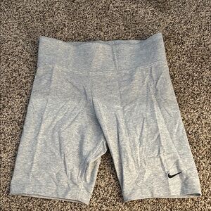 Nike Women's Heather Gray High-Waist Bike Shorts
